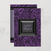 Élégant mariage violet et noir RSVP (Devant / Derrière)