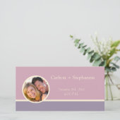 Élégant Mariage violet Faire-part photo (Debout devant)