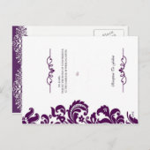 Elégant Mariage Violet Invitation Et RSVP (Devant / Derrière)
