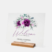 Elégant Mariage violet rustique Bienvenue (Angle)