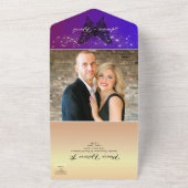 Élégant Mariage Violet Tout en une invitation (Dehors)