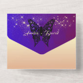 Élégant Mariage Violet Tout en une invitation (Verso)