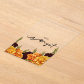 Elegant "MARIGOLD" Floral Acrylic Table Number Acryl Uitnodigingen (Laagn)
