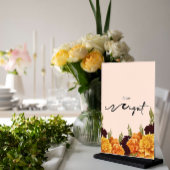 Elegant "MARIGOLD" Floral Acrylic Table Number Acryl Uitnodigingen