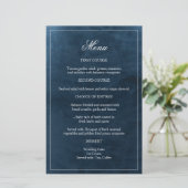 Elegant Marine Aquarelle Monogramme Menu Mariage (Debout devant)
