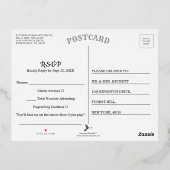 Elegant Marine Blauw Bloemen Bruiloft RSVP Echt Folie Uitnodiging Briefkaart (Achterkant)