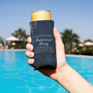 Elegant Marine Blauw Goud Agaat Pensioen Partij