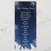 Elegant Marine Blauw Sneeuwvlok Winter Bruiloft Pr Programma (Achterkant)