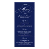 Elégant Marine Bleu Et Blanc Mariage Menu Modèles (Devant)