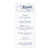 Elégant Marine Bleu Et Blanc Mariage Menu Modèles (Devant)