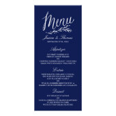 Elégant Marine Bleu Et Blanc Mariage Menu Modèles (Devant)