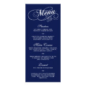 Elégant Marine Bleu Et Blanc Mariage Menu Modèles (Devant)