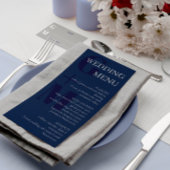 Elegant Marine Blue Grey Typographie Mariage Menu