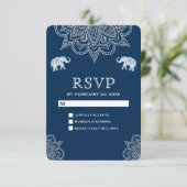 Elégant Marine Blue Henna Mariage indien RSVP (Debout devant)