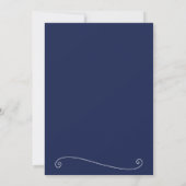 Elégant Marine Blue Wedding Invitations (Dos)