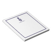 Elegant marine en witte ananas met grens notitieblok (Schuin)