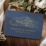 Elegant Marine et Gold Rustic Grange Mariage photo<br><div class="desc">Ajoutez une touche d'élégance rustique à votre cérémonie de mariage avec notre livre d'or Elegant Rustic Barn. La conception présente une illustration esquissée d'une grange en feuille d'or exposée en haut avec un arrière - plan de la marine. Personnalisez l'avant du livre d'hôtes mariage de grange avec vos noms et...</div>