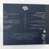 Élégant Marine Floral Tri Invitation (Intérieur en premier)