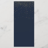 Elegant Marine & Gold Falling Stars Menu Mariage (Dos)
