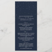 Elegant Marine & Silver Falling Stars Menu Mariage (Devant)