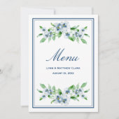 Elegant marine & White Wedding Reception Kaart (Voorkant)