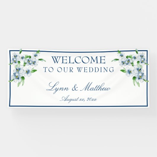 Elegant marine & White Wedding Reception Spandoek (Horizontaal)