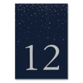 Elegant Marine & Zilver Vallende Sterren Bruiloft  Kaart (Achterkant)