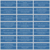 Elegant marineblauw bruiloft gastadres sticker (Voorkant)