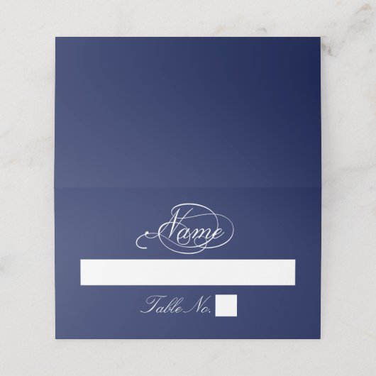 Elegant marineblauw en wit bruiloft (Buitenkant ongevouwen)