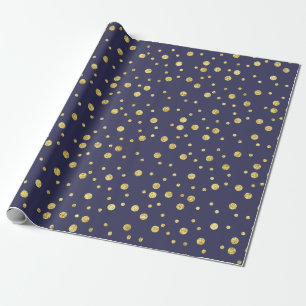 Elegant marineblauw Golden Chic-Stippen — Verpakki Cadeaupapier