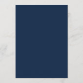 Elegant marineblauw modern script bruiloft menu (Achterkant)