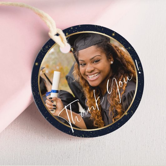 Elegant marinegoud Dank u Afstuderen Bedankjes Labels