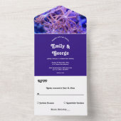 Elegant marinekoraalriffen Nautical Coastal Weddin All In One Uitnodiging (Binnen)