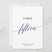 Elegant marinescalligrafie Tabel 15 Tabelnummer Kaart (Voorkant)