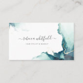 Elegant marmer Agate Pattern Modern Script Visitekaartje (Voorkant)