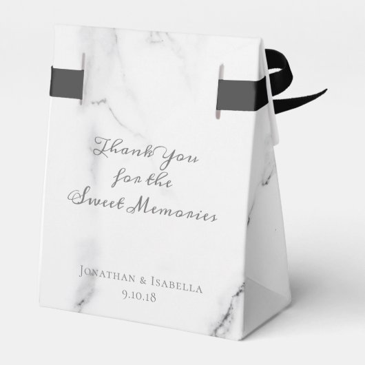 Elegant Marmer en Krans Trouwentas Bedankdoosjes (Achterkant)