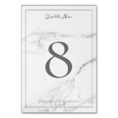 Elegant Marmer en Krans Trouwtafel Nummers Kaart (Achterkant)