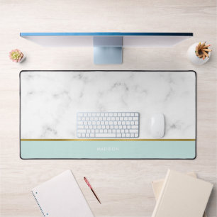 Elegant Marmer en Mint Patroon Gepersonaliseerd Bureaumat