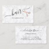 Elegant marmer- en roos goudschaar visitekaartje (Voorkant / Achterkant)