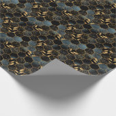 Elegant marmer & goud: Abstracte zeshoek textuur Cadeaupapier (Hoek)