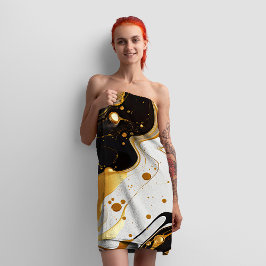 Elegant marmer goud luxe glam vrouwelijk bad handdoek