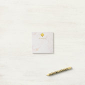 Elegant Marmer Goud Monogram Gouden Naam Wit Post-it® Notes (Op bureau)