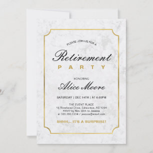 Elegant Marmer & Goud Verrassingsafscheidingsfee Kaart