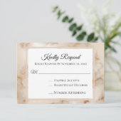 ~* Elegant Marmer Gouden Aderen AR2 Trouw RSVP Kaartje (Staand voorkant)