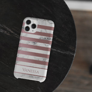 Elegant marmer Roos Gold Stripes met naam iPhone 11 Pro Hoesje