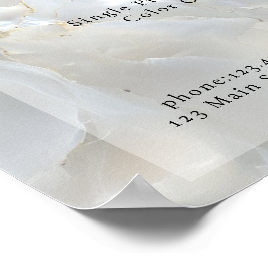 Elegant, Marmer, Salon, Prijslijst Poster (Hoek)