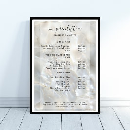 Elegant, Marmer, Salon, Prijslijst Poster