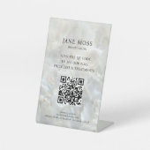 Elegant, Marmer, Salon, QR-code Reclamebord Met Voetstuk (Voorkant)