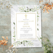 Elegant Marmer Viering van het Leven Begrafenis Kaart