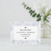 Elegant marmer Wedding Save the Date Aankondigingskaart (Staand voorkant)